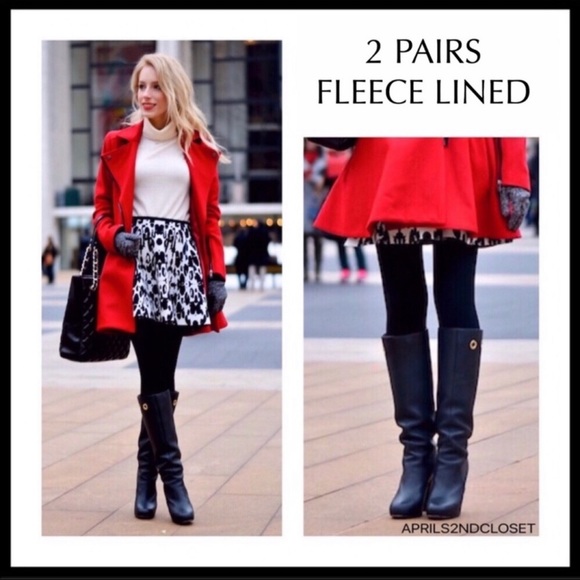 BLACK FLEECE LINED LEGGINGS 2 PAIRS A2C - Picture 12 of 16